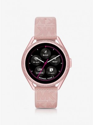 Michael Kors Access Gen 5e Mkgo And Logo Rubber Smart Miesten Kellot Pinkki | 473162-JDZ