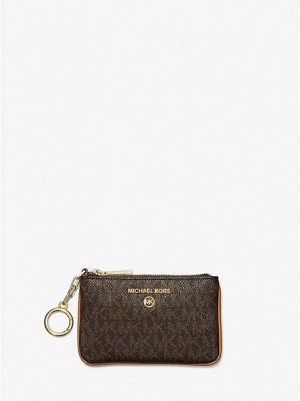 Michael Kors Extra-small Logo With Key Ring Naisten Korttikotelo Ruskea | 908256-PUN