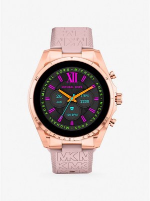 Michael Kors Gen 6 Bradshaw And Logo Silikoni Smart Naisten Kellot Pinkki Kultaiset | 614957-ZUD