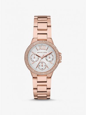 Michael Kors Mini Camille Pave Naisten Kellot Pinkki Kultaiset | 758064-CKP