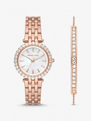 Michael Kors Mini Darci Pave Naisten Kellot Pinkki Kultaiset | 507926-PNB