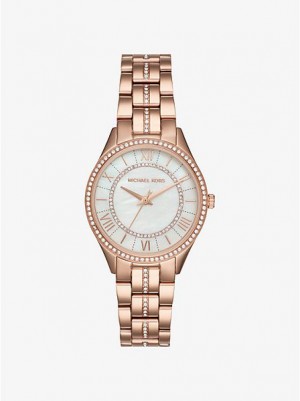 Michael Kors Mini Lauryn Pave Naisten Kellot Pinkki Kultaiset | 987256-GHP