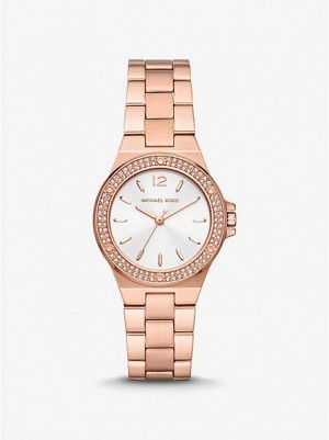 Michael Kors Mini Lennox Pave Naisten Kellot Pinkki Kultaiset | 054231-QJR