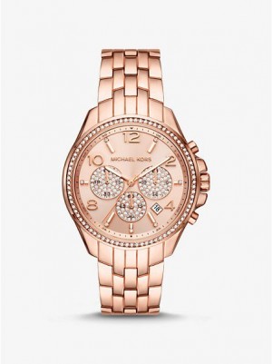 Michael Kors Oversized Pilot Pave Naisten Kellot Pinkki Kultaiset | 873591-GXW