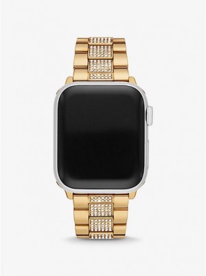 Michael Kors Pave Strap For Apple Naisten Kellot Kultaiset | 786251-ZJG