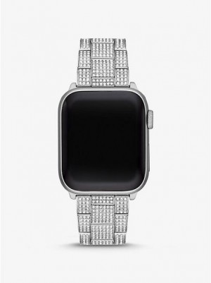 Michael Kors Pave Strap For Apple Naisten Kellot Hopea | 576830-XCM