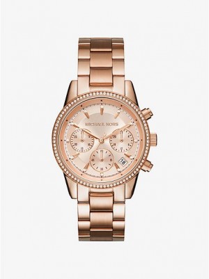 Michael Kors Ritz Naisten Kellot Pinkki Kultaiset | 198065-VUD