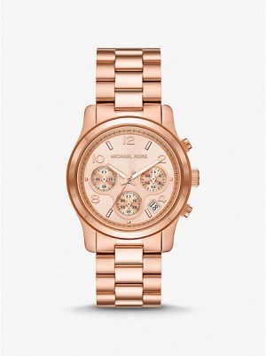 Michael Kors Runway Naisten Kellot Pinkki Kultaiset | 438962-IQW