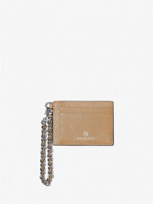 Michael Kors Small Pebbled Nahkaiset Chain Naisten Korttikotelo Ruskea | 654972-CTR