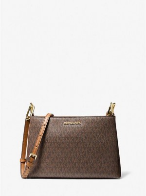 Michael Kors Trisha Medium Logo Naisten Crossbody Laukut Ruskea | 901785-AIX