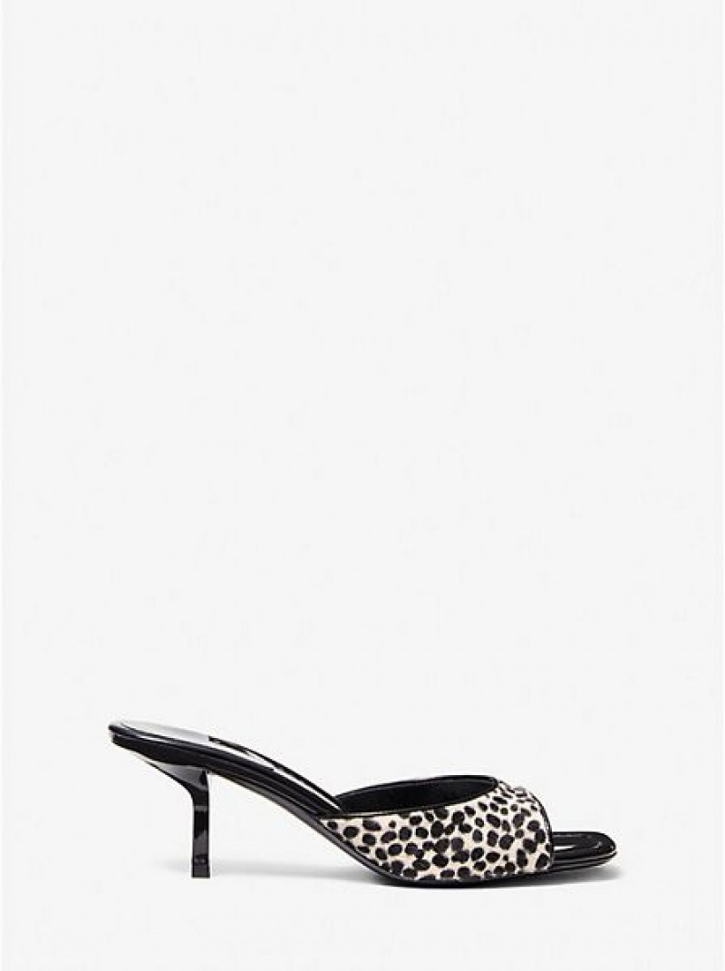 Michael Kors Anita Ocelot Print Calf Hair Naisten Sandaalit Valkoinen | 961038-VIM