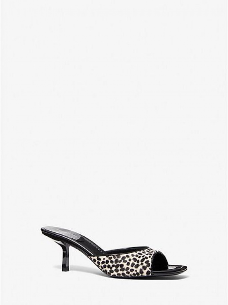 Michael Kors Anita Ocelot Print Calf Hair Naisten Sandaalit Valkoinen | 961038-VIM