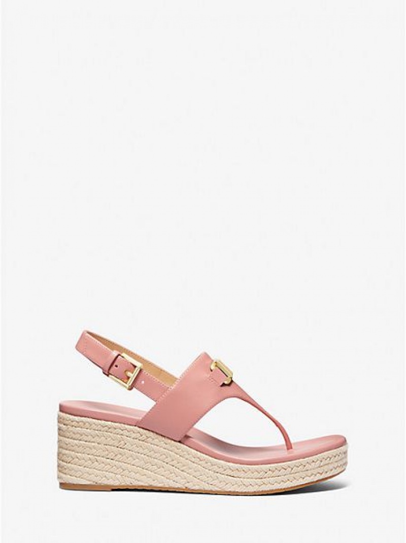 Michael Kors Camila Faux Nahkaiset Wedge Naisten Sandaalit Pinkki Beige | 107946-WCA