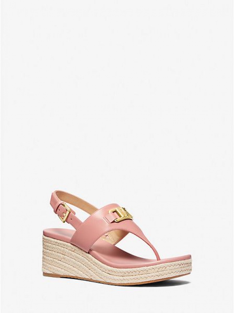 Michael Kors Camila Faux Nahkaiset Wedge Naisten Sandaalit Pinkki Beige | 107946-WCA