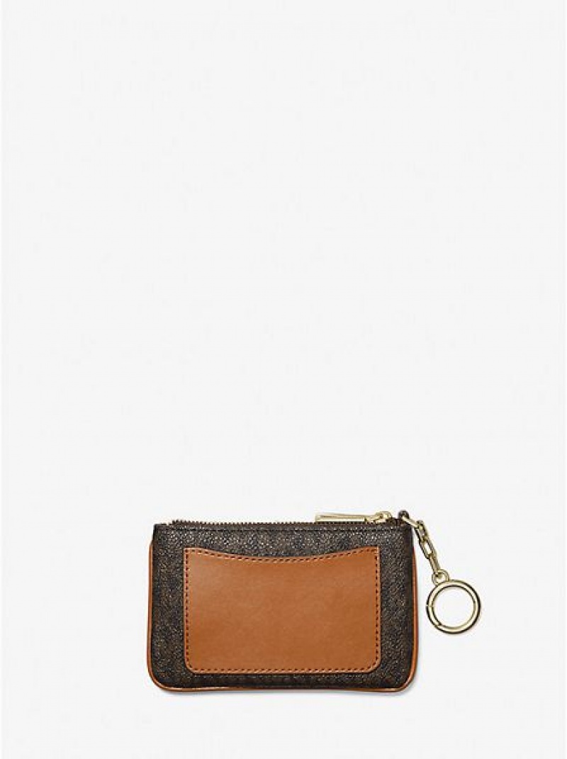 Michael Kors Extra-small Logo With Key Ring Naisten Korttikotelo Ruskea | 417863-DFB