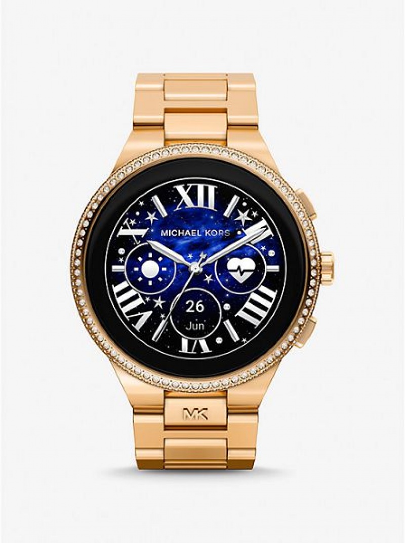 Michael Kors Gen 6 Camille Pave Smart Naisten Kellot Kultaiset | 861902-FSA