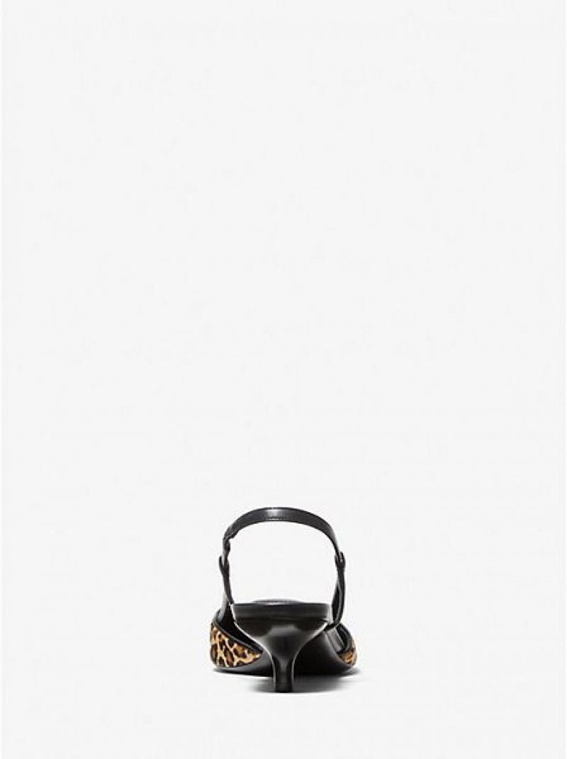 Michael Kors Hallie Leopard Print Calf Hair Naisten Korkokengät Ruskea | 154387-AZY