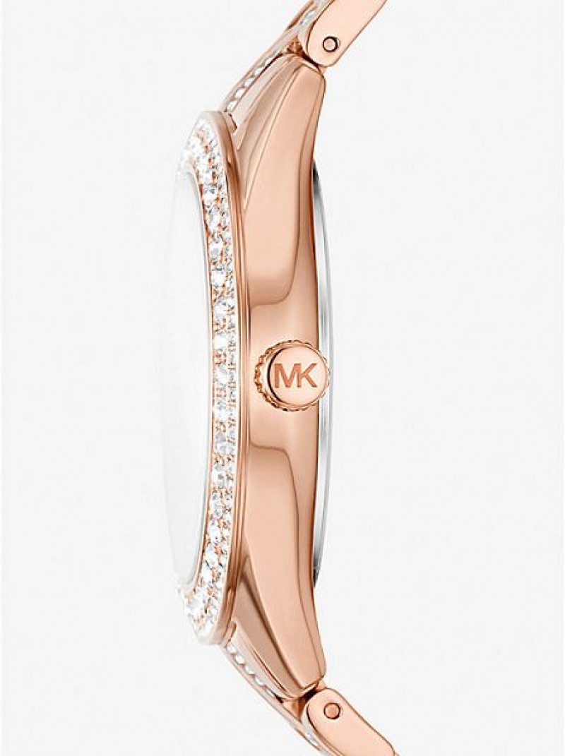 Michael Kors Harlowe Pave Naisten Kellot Pinkki Kultaiset | 543826-YVG