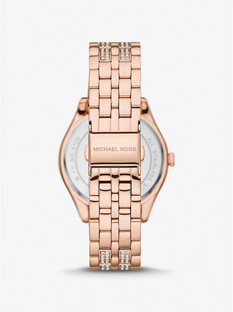 Michael Kors Harlowe Pave Naisten Kellot Pinkki Kultaiset | 543826-YVG