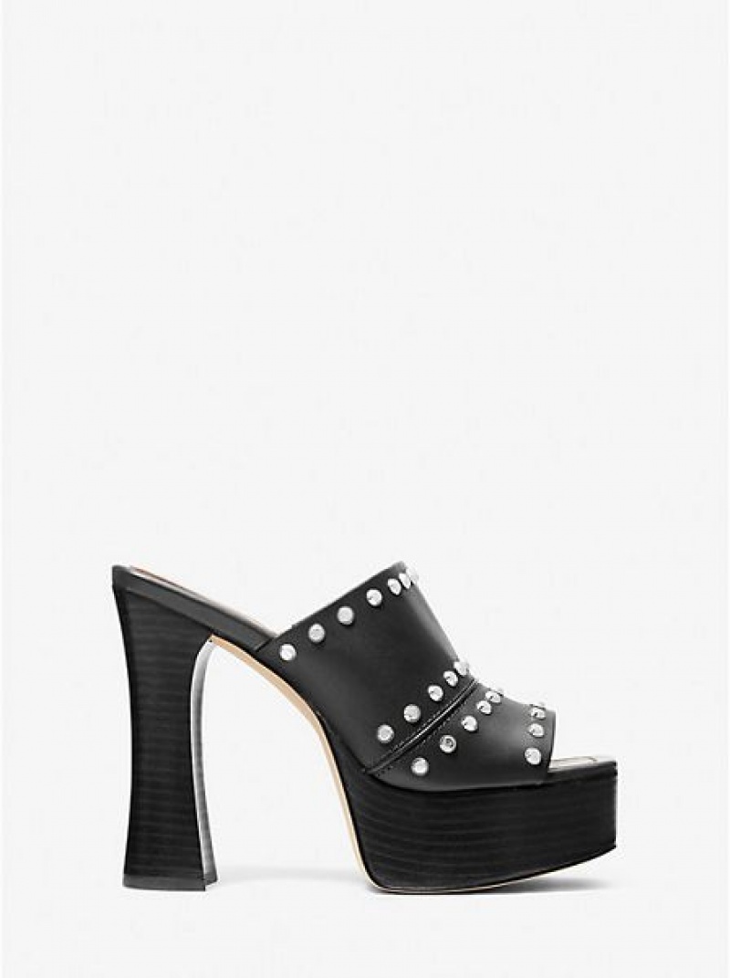 Michael Kors Jagger Studded Naisten Platform Sandaalit Mustat | 123780-WPE