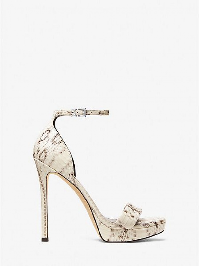 Michael Kors Jordyn Snakeskin Naisten Platform Sandaalit Beige | 250819-KPG