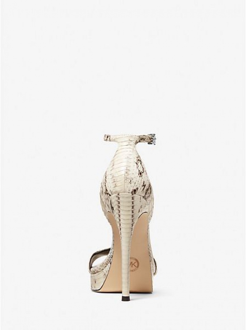 Michael Kors Jordyn Snakeskin Naisten Platform Sandaalit Beige | 250819-KPG