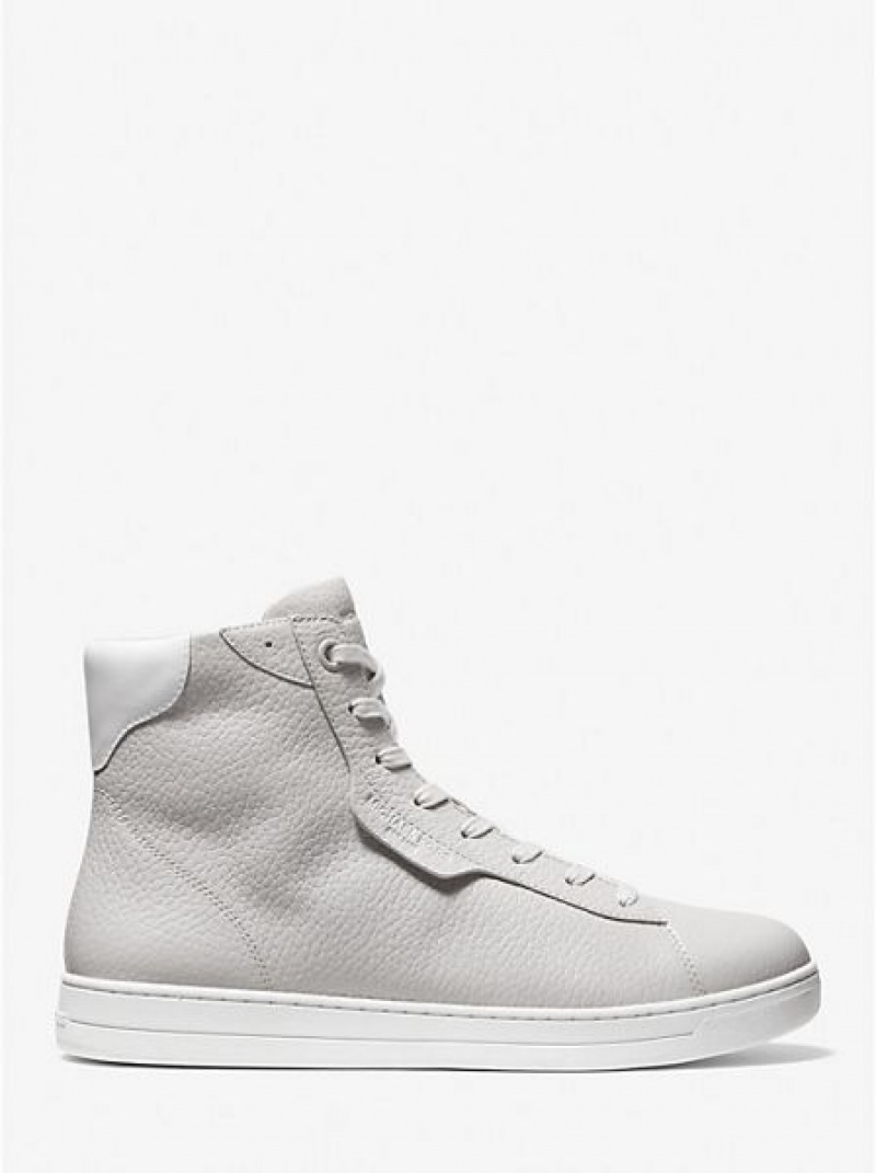 Michael Kors Keating Pebbled Nahkaiset Miesten High Top Sneakers Harmaat | 239617-TUO