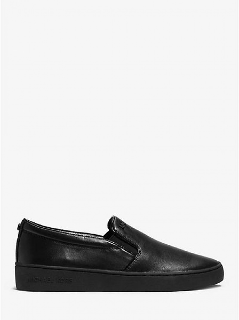 Michael Kors Keaton Nahkaiset Naisten Slip On Tennarit Mustat | 364170-PFD