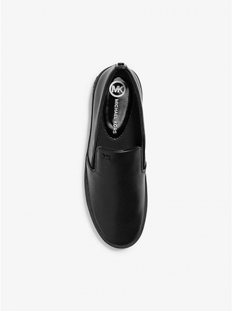 Michael Kors Keaton Nahkaiset Naisten Slip On Tennarit Mustat | 364170-PFD