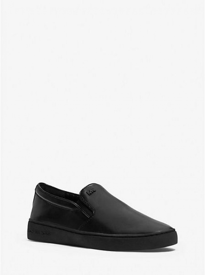 Michael Kors Keaton Nahkaiset Naisten Slip On Tennarit Mustat | 364170-PFD