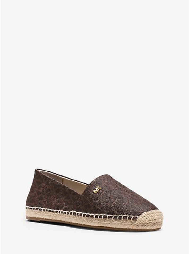 Michael Kors Kendrick Logo Slip-on Naisten Espadrille Ruskea | 109724-DQU