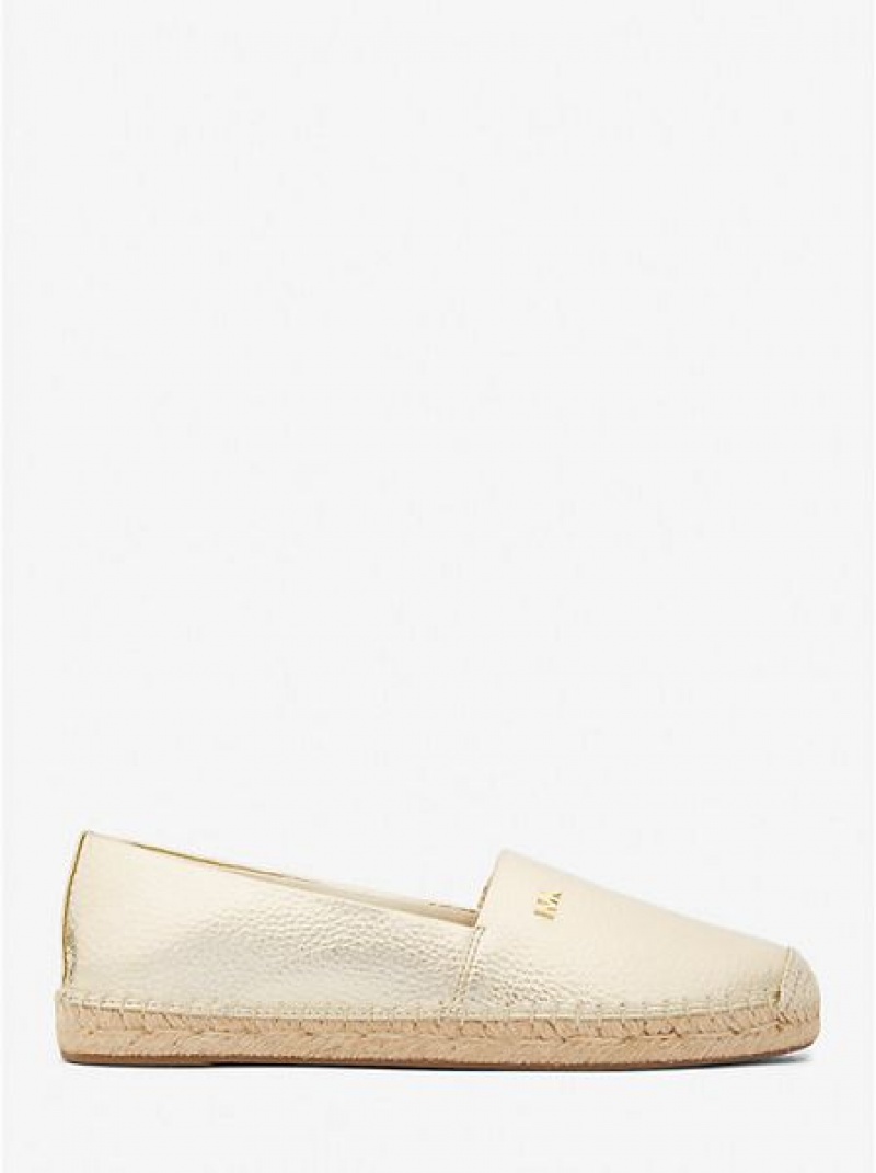 Michael Kors Kendrick Metallic Faux Pebbled Nahkaiset Naisten Espadrille Kultaiset | 081745-FYN