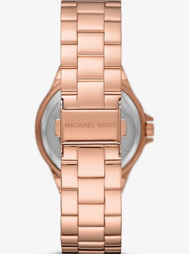 Michael Kors Lennox Pave Logo Naisten Kellot Pinkki Kultaiset | 597308-ZQL