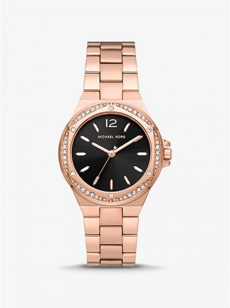 Michael Kors Lennox Pave Naisten Kellot Pinkki Kultaiset | 168493-WZR