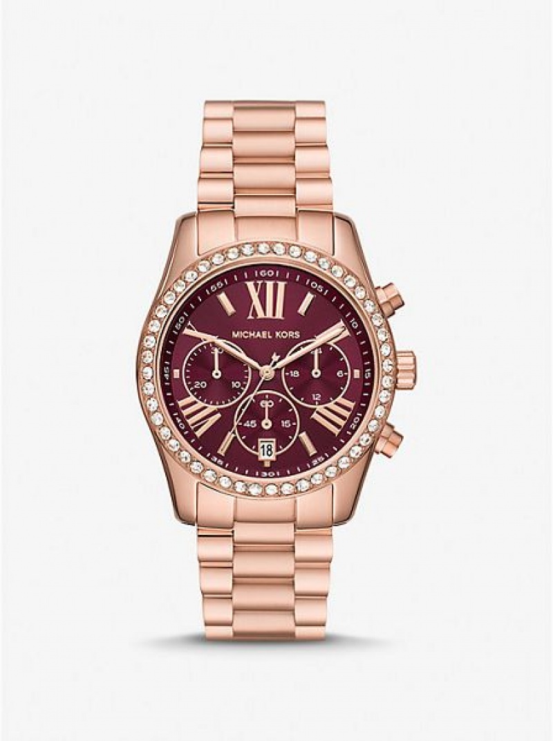 Michael Kors Lexington Pave Naisten Kellot Pinkki Kultaiset | 127849-QSK