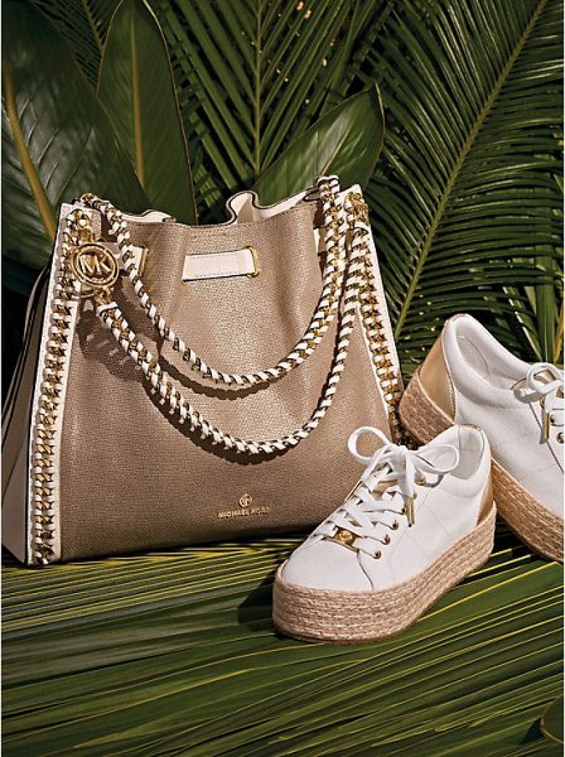 Michael Kors Libby Puuvilla Canvas Platform Naisten Tennarit Beige | 728610-OWM