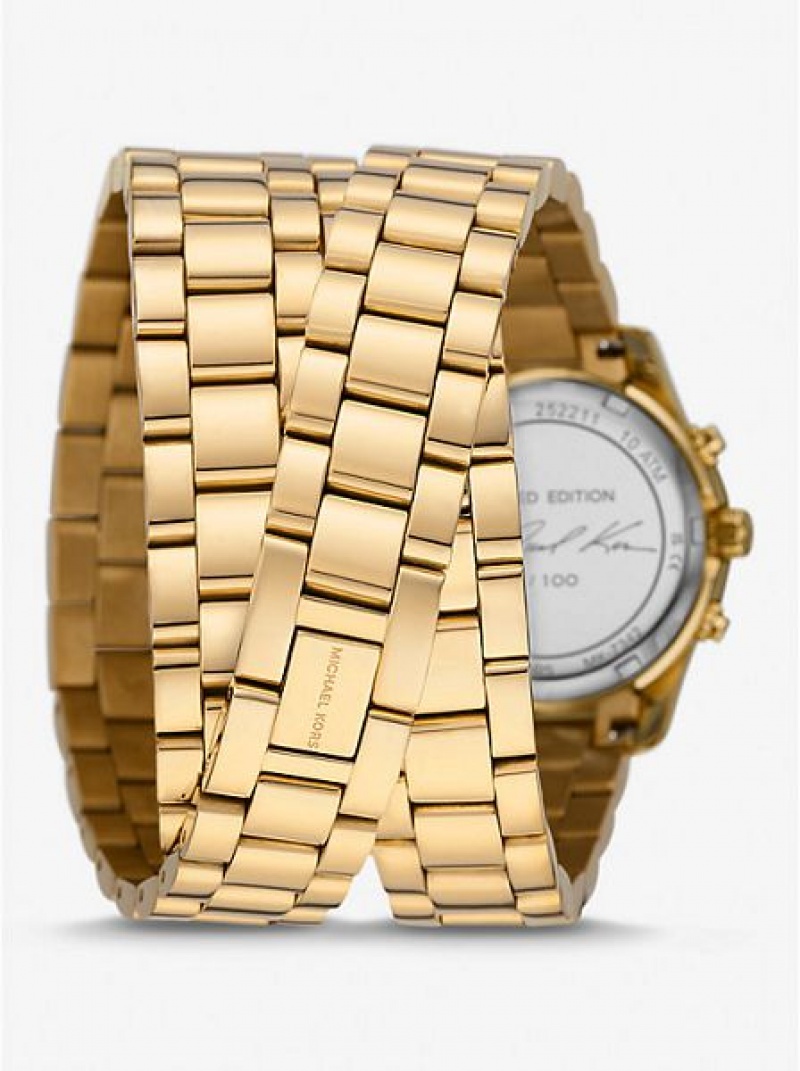 Michael Kors Limited-edition Runway 18k Stainless Steel Wrap Naisten Kellot Kultaiset | 415693-KAG