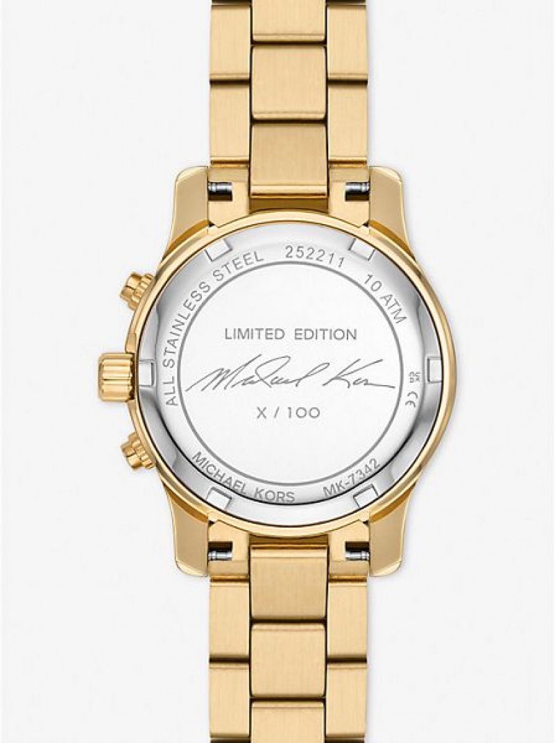 Michael Kors Limited-edition Runway 18k Stainless Steel Wrap Naisten Kellot Kultaiset | 415693-KAG