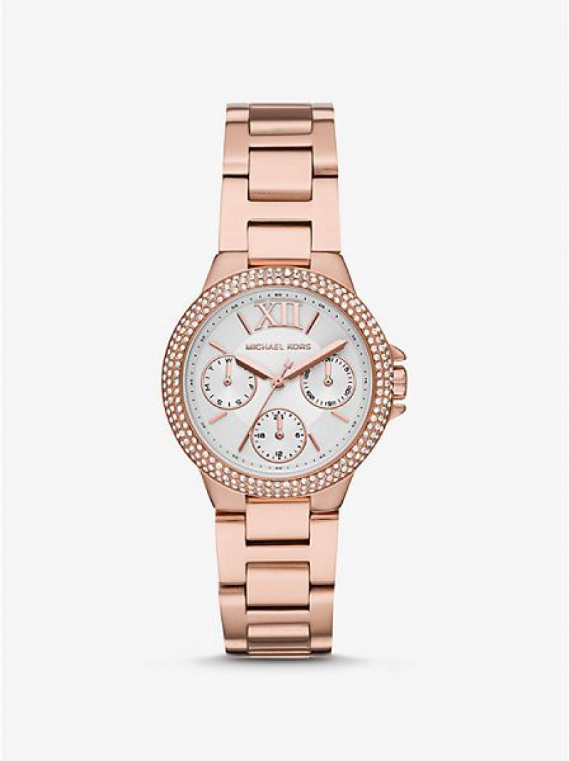 Michael Kors Mini Camille Pave Naisten Kellot Pinkki Kultaiset | 758064-CKP