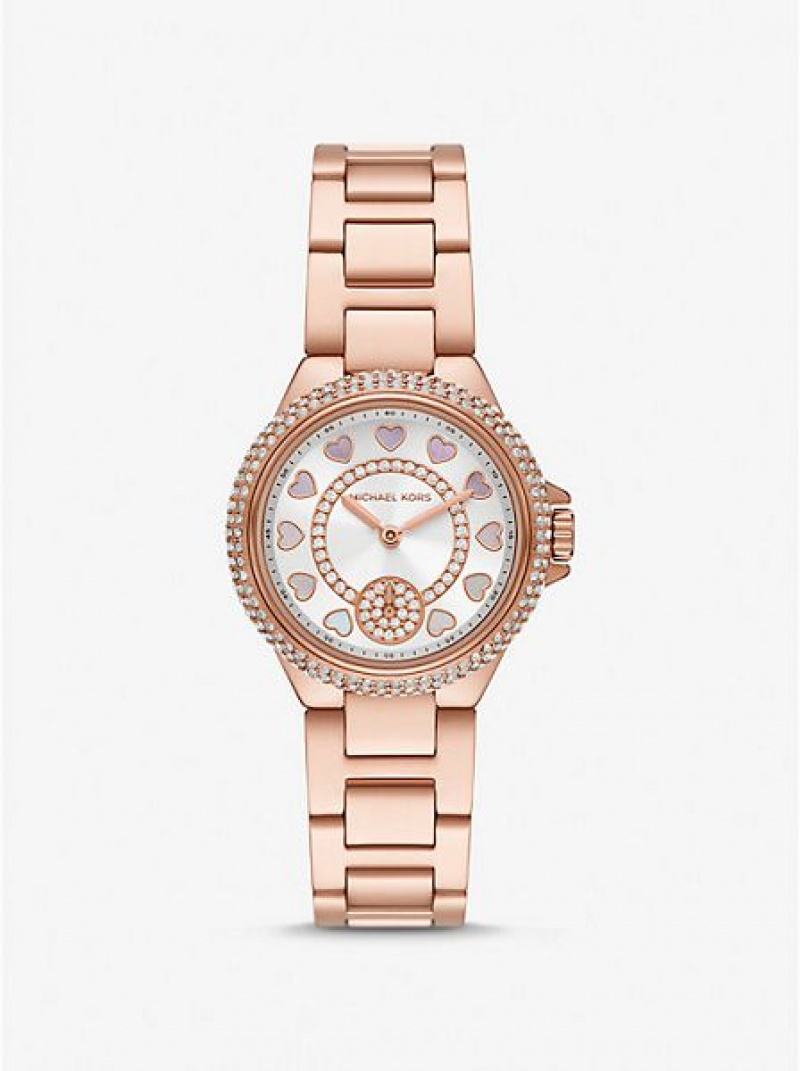 Michael Kors Mini Camille Pave Naisten Kellot Pinkki Kultaiset | 710285-TGA