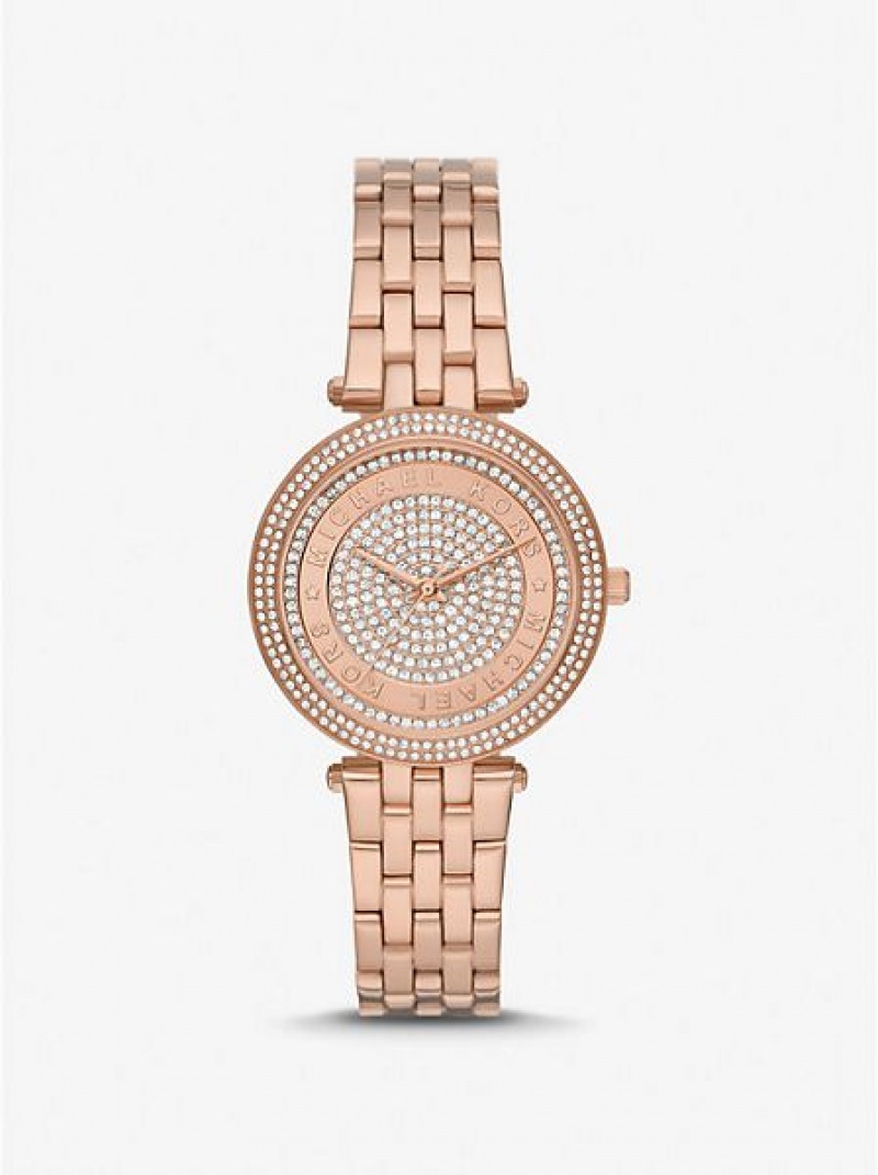 Michael Kors Mini Darci Pave Naisten Kellot Pinkki Kultaiset | 291756-MUF