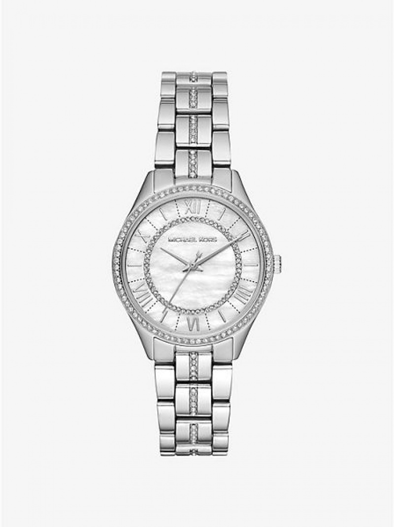 Michael Kors Mini Lauryn Pave Naisten Kellot Hopea | 731284-IWZ