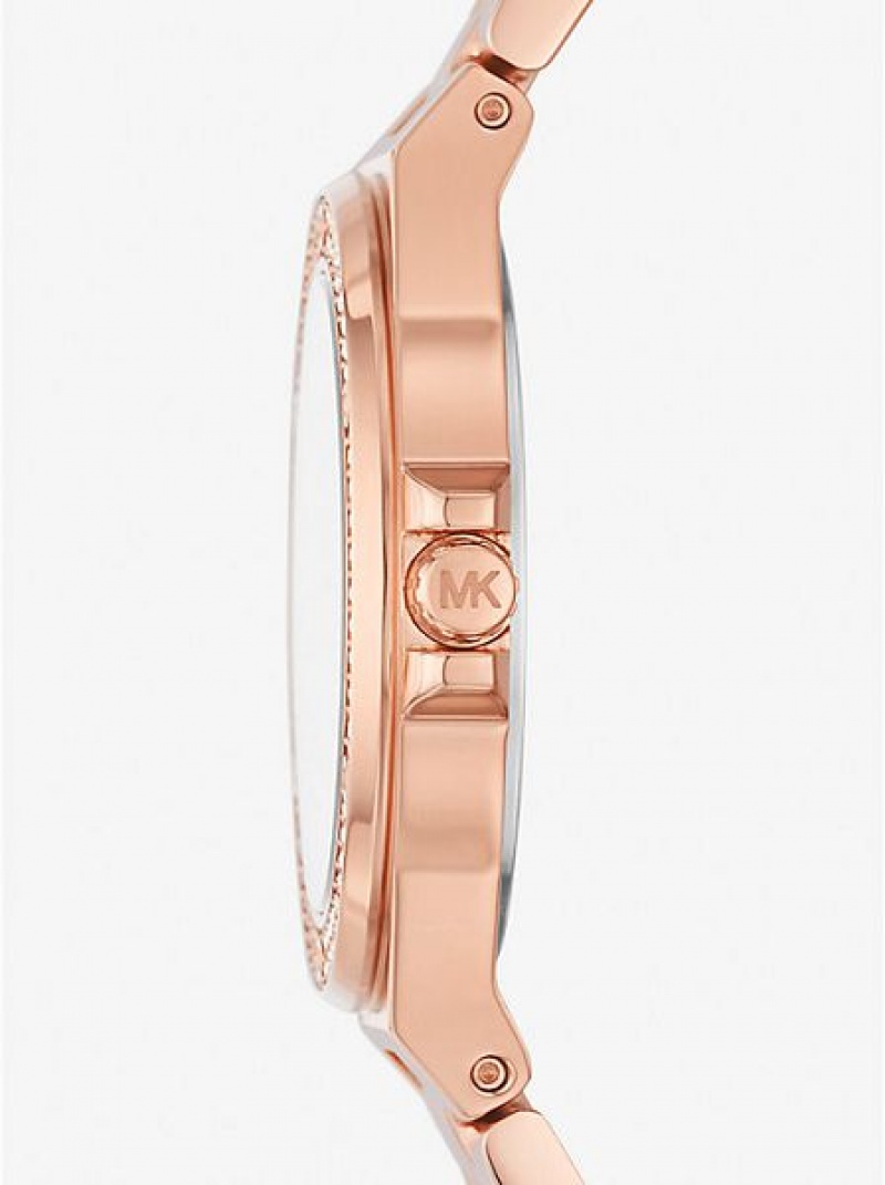 Michael Kors Mini Lennox Pave Naisten Kellot Pinkki Kultaiset | 054231-QJR