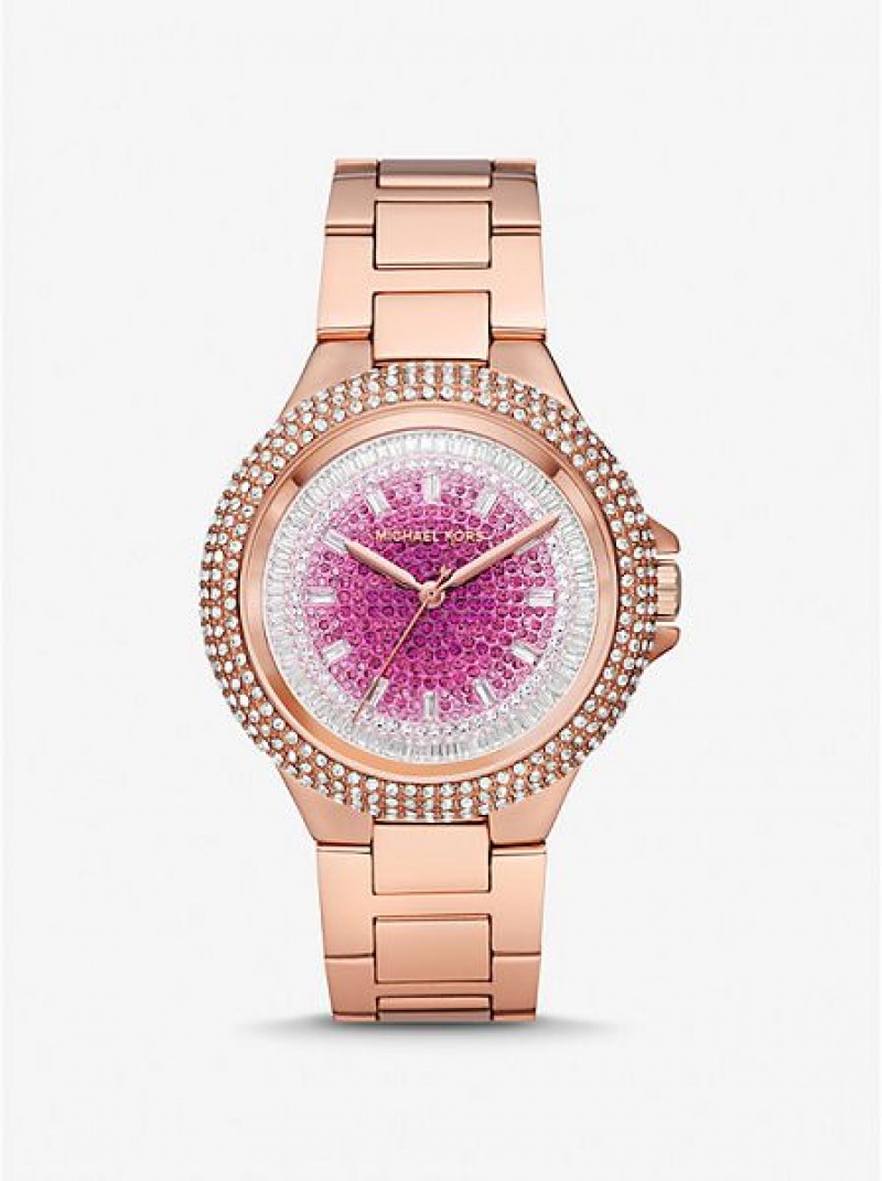 Michael Kors Oversized Camille Ombre Pave Naisten Kellot Pinkki Kultaiset | 093876-MWV