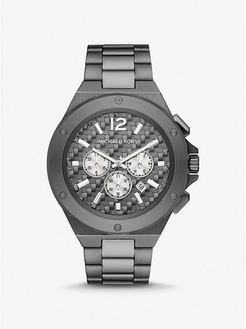 Michael Kors Oversized Lennox Gunmetal Naisten Kellot Harmaat | 456781-JAI