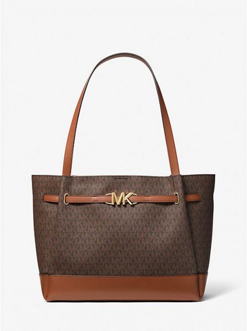 Michael Kors Reed Large Logo Naisten Kangaskassit Ruskea | 708562-WVI