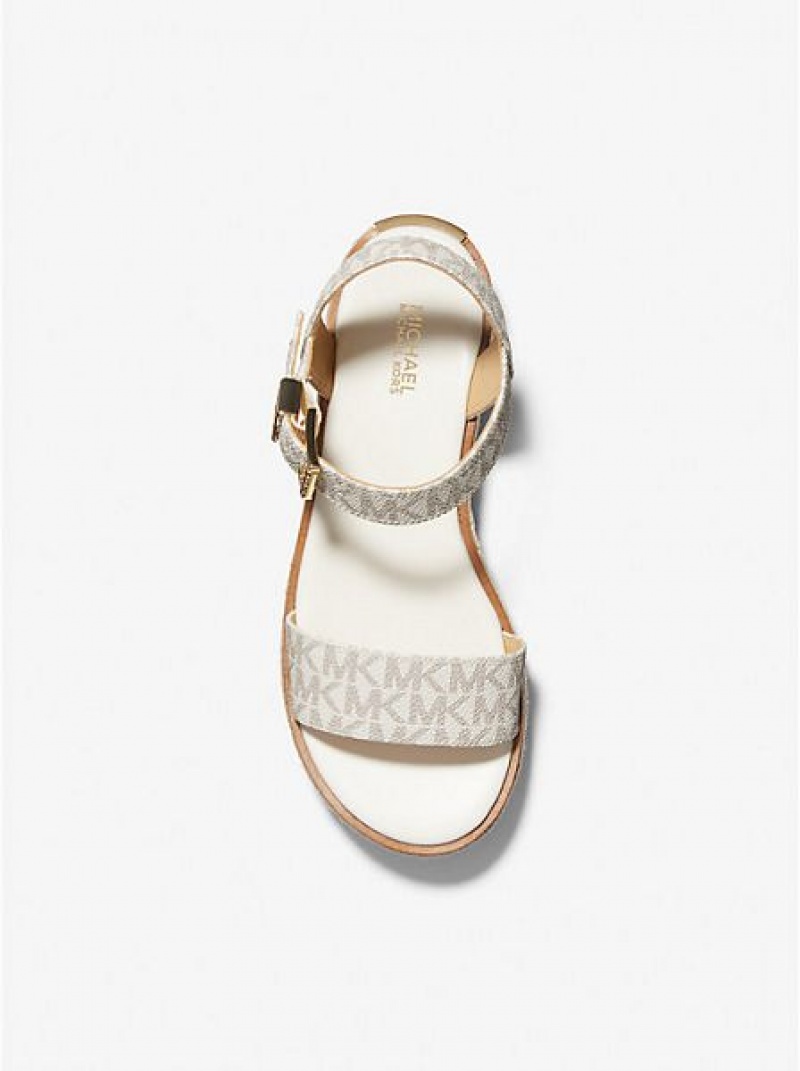 Michael Kors Richie Logo Espadrille Naisten Platform Sandaalit Vaaleankeltainen | 943160-AKG