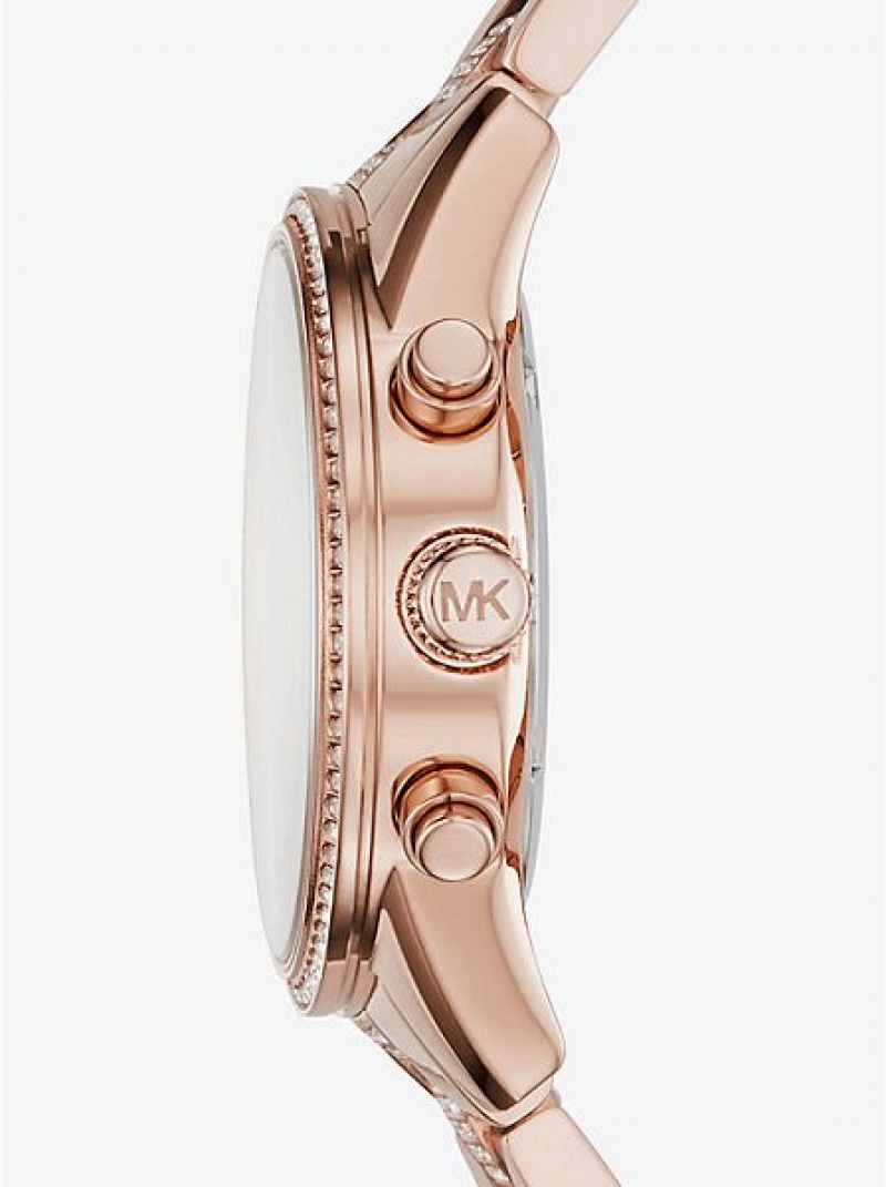 Michael Kors Ritz Pave Naisten Kellot Pinkki Kultaiset | 431825-PBK