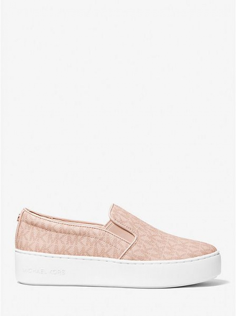 Michael Kors Trent Logo Naisten Slip On Tennarit Koralli Valkoinen | 617893-ECL