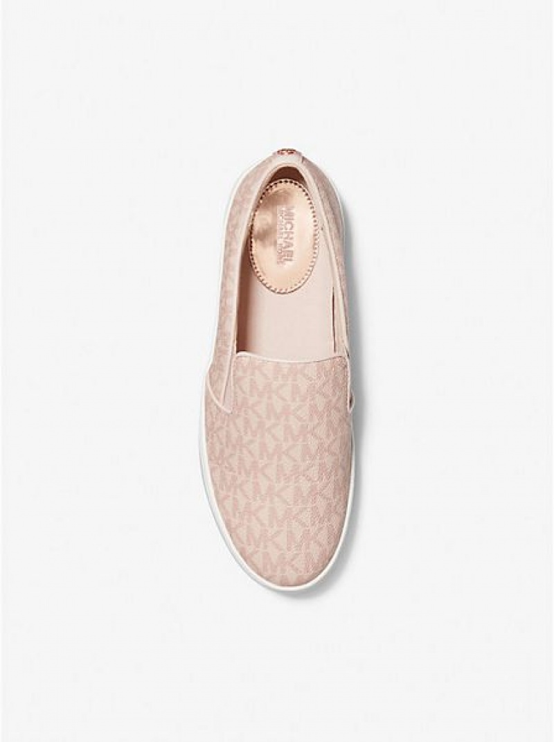 Michael Kors Trent Logo Naisten Slip On Tennarit Koralli Valkoinen | 617893-ECL